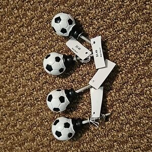 Soccer ball drawer knobs Set of 4